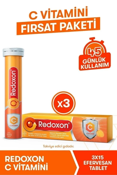 Redoxon C Vitamini 15 Efervesan Tablet x 3 Adet ürün görseli 1