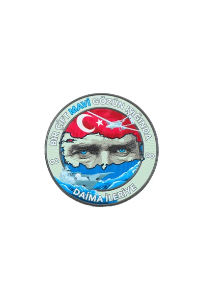 Atatürk Bir Çift Mavi Göz Peç - Patch 9 Cm ürün görseli 1