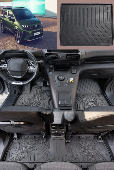 Rizline PREMİUM Peugeot Rifter 2019 ve Sonrası 3D Havuzlu Paspas ve Bagaj Havuzu Separatörlü ürün görseli 1