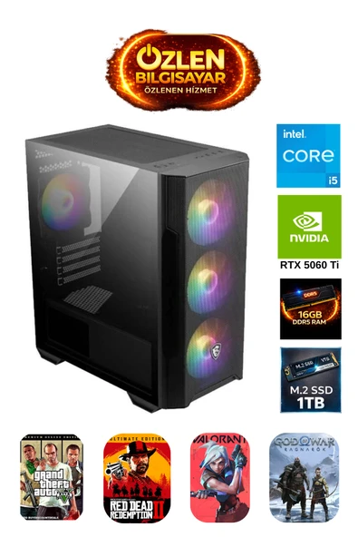 XL3 - İ5 14400F | 16GB DDR5 Ram | 1TB M.2 SSD | RTX 5060 Ti 16GB Oyuncu Masaüstü Bilgisayarı ürün görseli 1