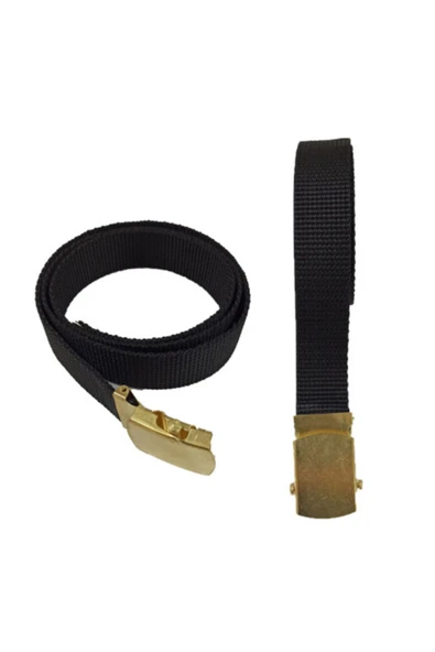 Siyah Metal Tokalı Kemer - Askeri Outdoor Taktik Palaska ürün görseli 1