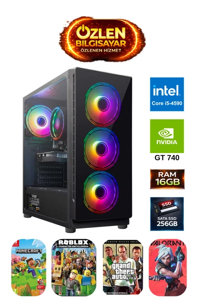 XS1 - İ5 4590 | 16GB Ram | 256GB SSD | GT 740 4GB Oyuncu Masaüstü Bilgisayarı ürün görseli 1