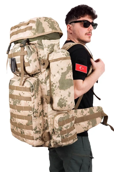 110 Lt Su Geçirmez Cordura Kamuflaj Askeri Çanta - Dağcı Arazi Operasyon Çantası ürün görseli 1