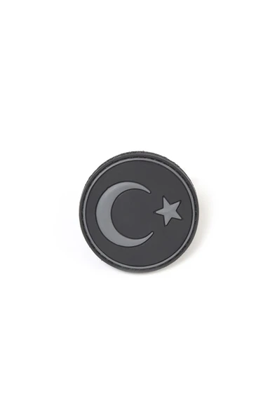 Yuvarlak Türk Bayrağı Siyah Taktik Askeri Peç - Patch ürün görseli 1