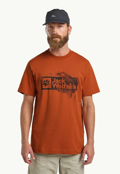 Jack Wolfskin Brand Erkek Tişört Yanık Turuncu ürün görseli 1