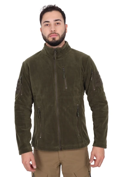 Haki Renk Askeri Outdoor ve Taktik Polar Hırka ürün görseli 1