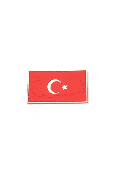 Türk Bayrağı Haritalı Kırmızı Tactical Peç ürün görseli 1