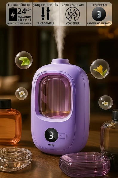 Mioji Smell 2x Yeni Nesil Şarjlı Otomatik Oda Kokusu Makinesi Mor - Gardenia ürün görseli 1