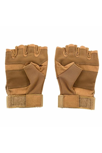 Kısa Kemikli Tactical Bej Askeri Eldiven - Resim 5