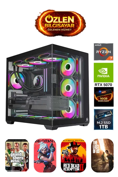 XL2 - Ryzen 7 7800X3D | 16GB DDR5 Ram | 1TB M.2 SSD | RTX 5070 12GB Oyuncu Masaüstü Bilgisayarı ürün görseli 1