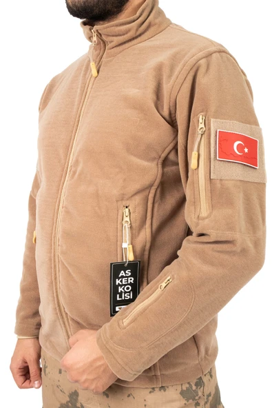 Bej Taktik Outdoor Polar - Tactical Polar - Türk Bayrağı Peç Hediyeli ürün görseli 1