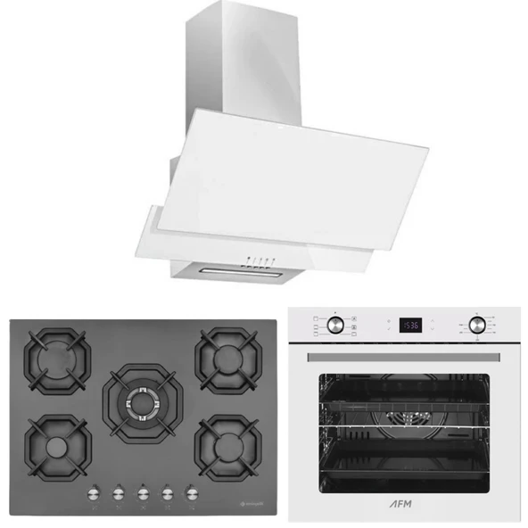 Eminçelik ve AFM TECH Markalı /  VİP 5 Gözlü 1'WOK Siyah Ankastre Set ( 22 385 + FM7701 + FM3301 ) ürün görseli 1