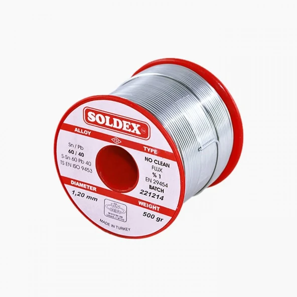 Soldex 1.20mm 500gr Sn60 Pb40 Lehim Teli ürün görseli 1