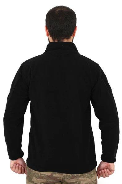Erkek Siyah Polar Hırka - Resim 4