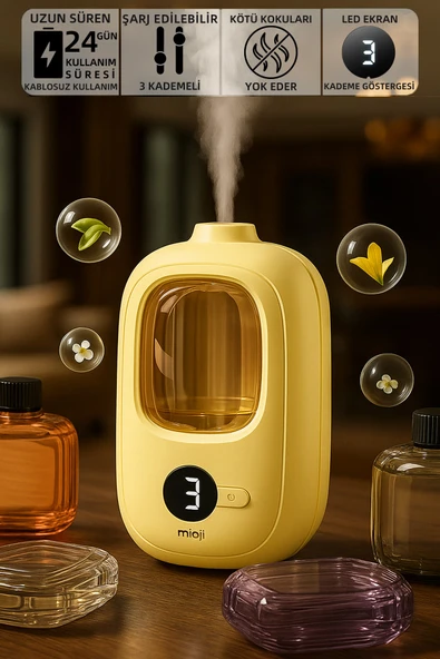 Mioji Smell 2x Yeni Nesil Şarjlı Otomatik Oda Kokusu Makinesi Sarı - Shangri-La ürün görseli 1