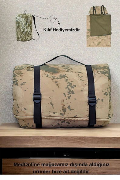 Askeri Kamuflaj Uyku Tulumu(-25 ) Su Geçirmez(215×75 CM) 220 gr Elyaf/180 gr Polar Kamp&deprem ürün görseli 1