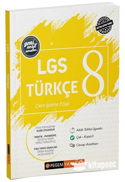 Pegem Akademi Yayınları 8. Sınıf LGS Türkçe Ders İşleme Föyü ürün görseli 1