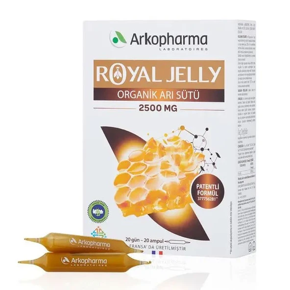 Arkopharma Royal Jelly Organik Arı Sütü 2500 mg 20 Ampul ürün görseli 1
