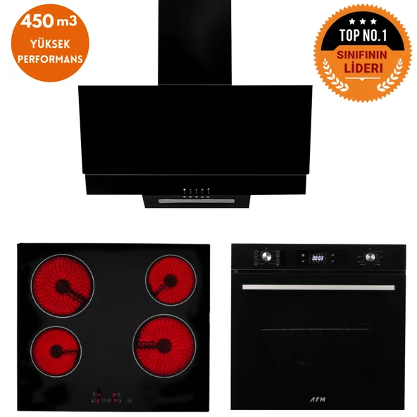 Eminçelik ve AFM Tech MARKALI/ ONE'S Elektrikli Vitro. Dijital  Ankastre Set (VC640 +FM7700+FM3250) ürün görseli 1