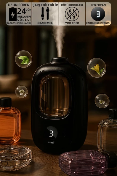 Mioji Smell 2x Yeni Nesil Şarjlı Otomatik Oda Kokusu Makinesi Siyah - Shangri-La ürün görseli 1