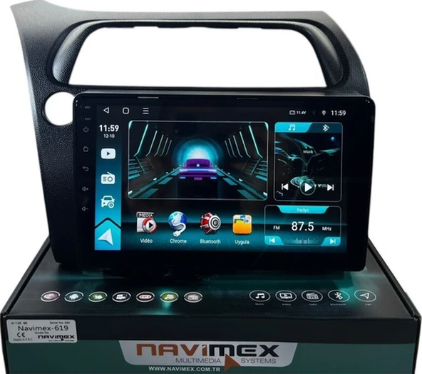 Navimex Honda Civic 2006-2011 Navimex 6-64 Fanlı Profesyonel Oem Multimedia 9" ürün görseli 1