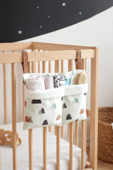 Pratik Askılı Organizer Bebek Arabası Beşik Kenar Fluffy Organizer Poyraz ürün görseli 1