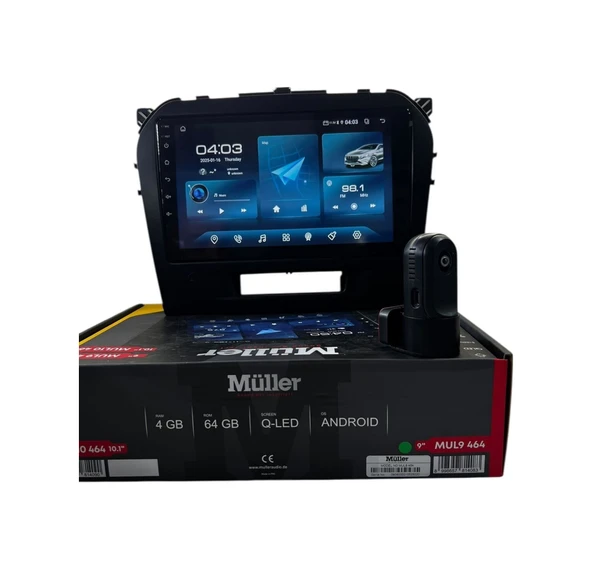 Müller Suzuki Vitara 2015-2022 Müller 4-64 Profesyonel Oem Multimedya 9" ürün görseli 1