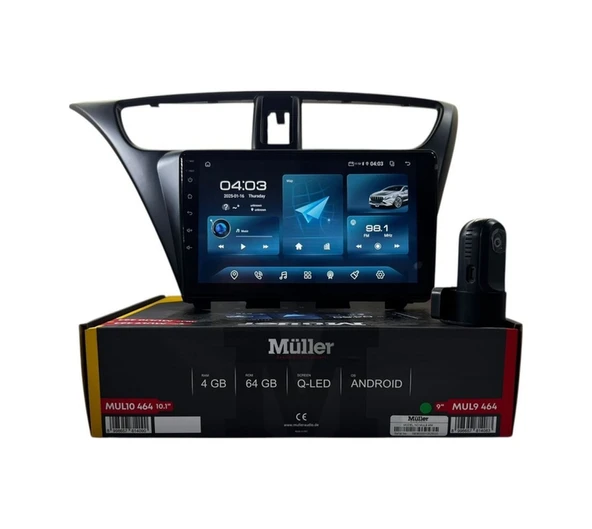 Müller Honda Civic 2012-2017 Müller 4-64 Profesyonel Oem Multimedya 9" ürün görseli 1