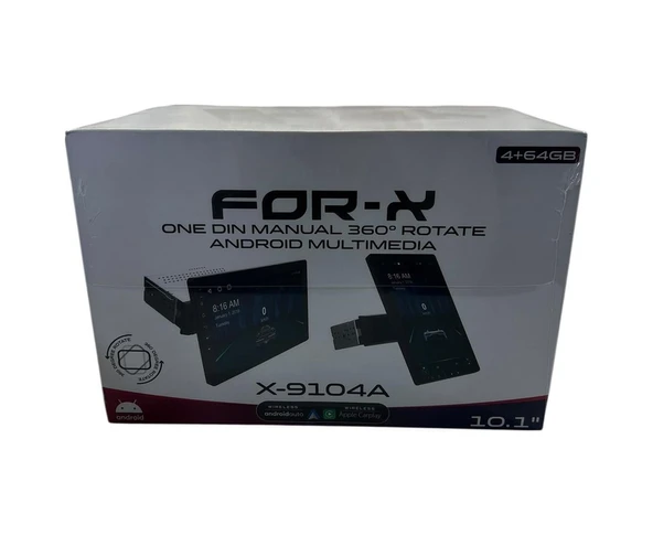 For-X For-x 9104a 4-64 360 Derece Döner Kafa Android Profesyonel Her Araca Uyumlu Multimedya 10" ürün görseli 1
