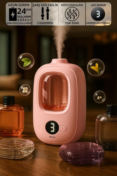 Mioji Smell 2x Yeni Nesil Şarjlı Otomatik Oda Kokusu Makinesi Pembe - Hilton ürün görseli 1
