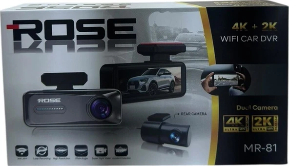 Blueway Rose Mr-81 2 Kameralı Led Ekranlı Gece Görüşlü 4k+2k Araç İçi Ve Arka Wi-fi Uzaktan İzleme Kamera 7" ürün görseli 1