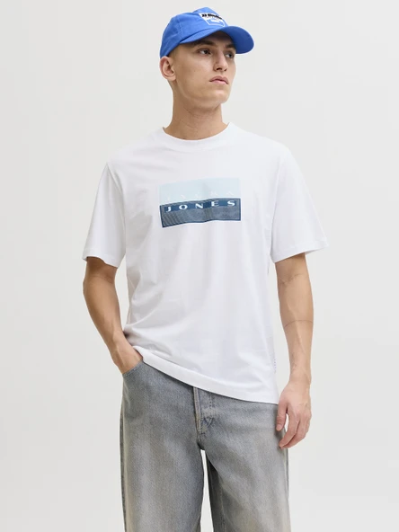 JACK JONES Erkek Kabartma Yazı Desenli Tişört 12289863 ürün görseli 1