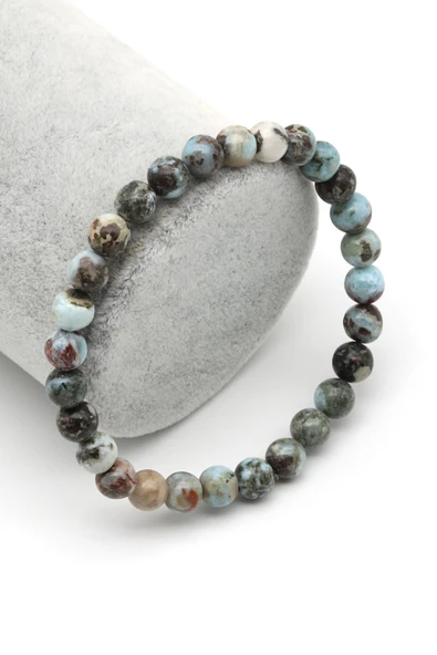 Larimar Doğal Taş Bileklik 6 mm Küre Kesim - BLK-2187 ürün görseli 1