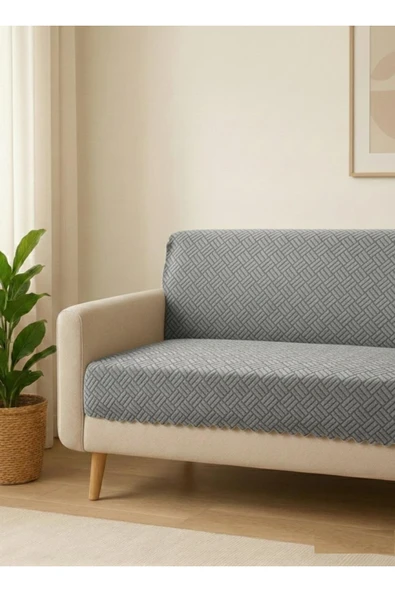SYCAMORE HOME Koltuk Örtüsü 175x215 cm | Altı Polarlı Kaymaz Taban, Örme Kumaş, Çekyat & Kanepe Uyumlu ürün görseli 1