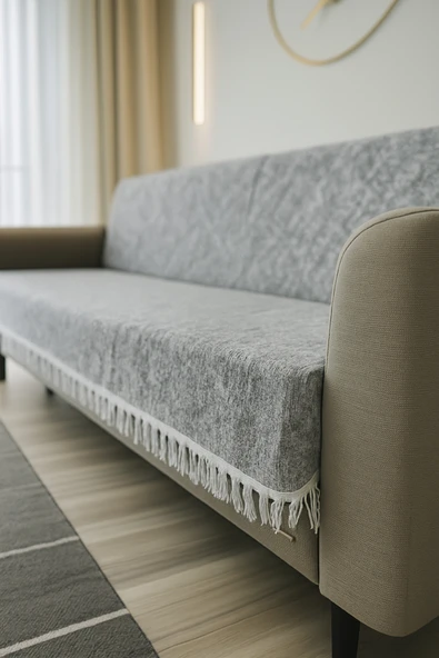 SYCAMORE HOME Koltuk Örtüsü | Krem | Yeni | 170 x215 ürün görseli 1