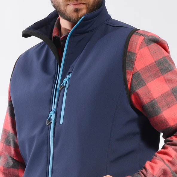FreeCamp Vest Erkek Softshell Yelek-LACİVERT - Resim 6