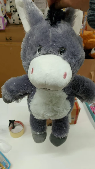 Oyuncak Peluş Simli Sevimli Eşek 50 cm ürün görseli 1