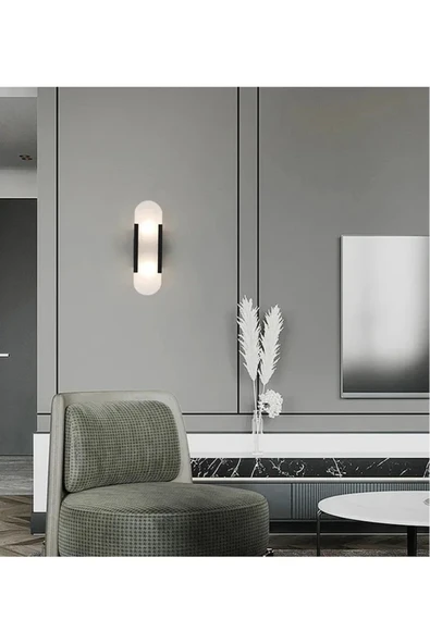 akyzlighting Metal ve Mermer Detaylı Modern Duvar Apliği ürün görseli 1