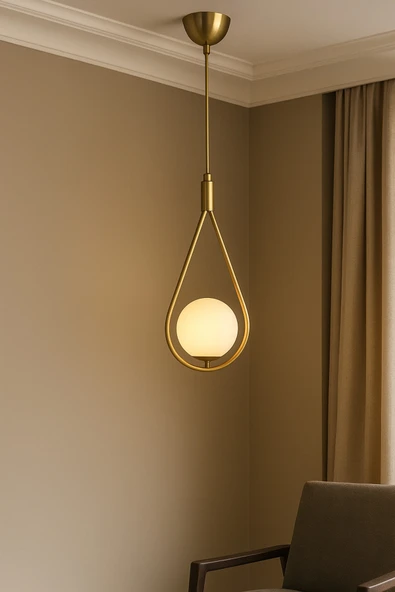 akyzlighting DAMLA TEKLİ ESKİTME SARKIT AVİZE ürün görseli 1