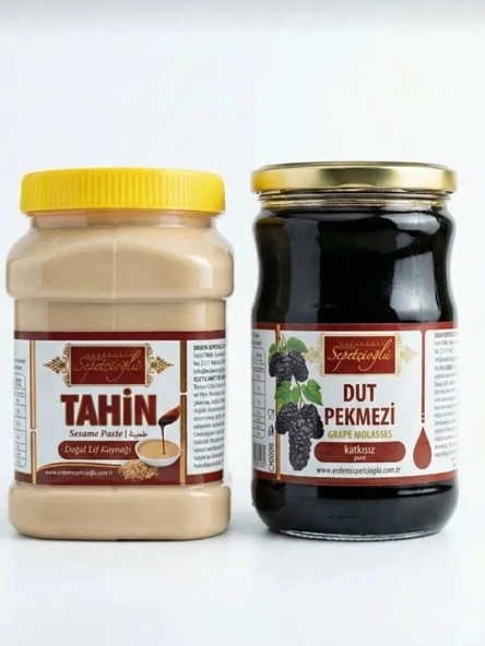 Sepetçioğlu Kastamonu Meşhur 2 Li Set Çifte Kavrulmuş Tahin 1 K & Dut Pekmezi 800 G ürün görseli 1