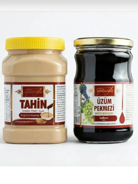 Sepetçioğlu Kastamonu Meşhur 2 Li Set Çifte Kavrulmuş Tahin 1 K & Üzüm Pekmezi 800 G ürün görseli 1