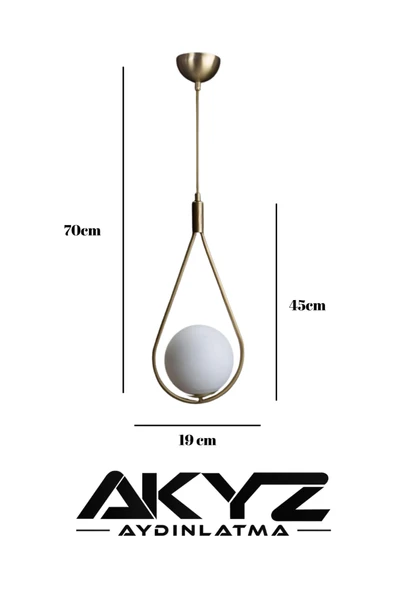 akyzlighting DAMLA TEKLİ ESKİTME SARKIT AVİZE - Resim 3