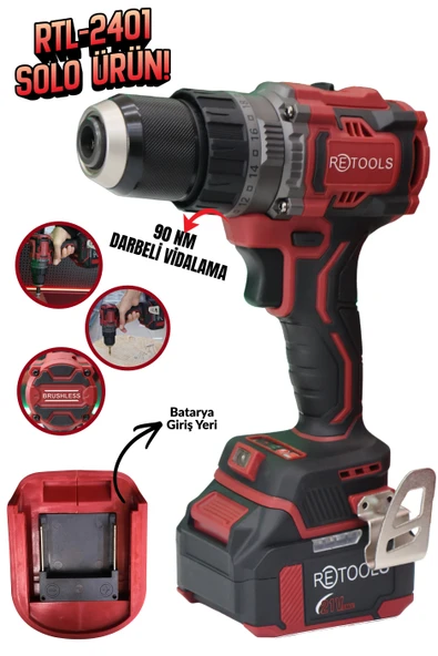 RETOOLS BORDO 90 NM VİDALAMA KAFA ürün görseli 1