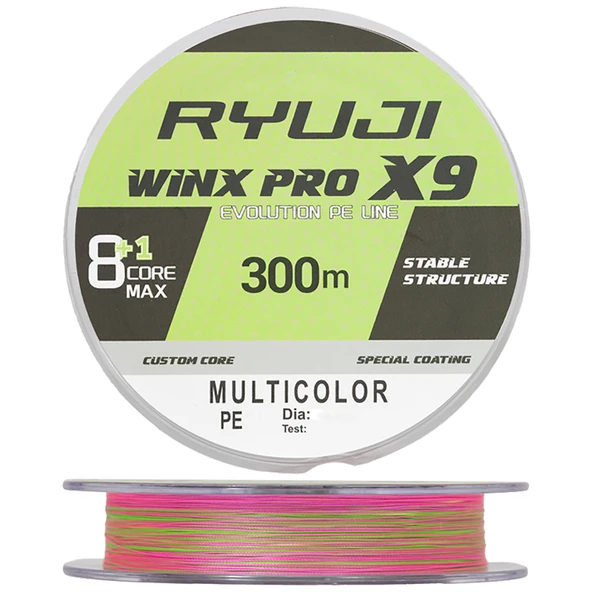 Ryuji WinX Pro X8+1 (X9) 300m Multicolor Örgü - İp Misina  0.14mm 10.2kg ürün görseli 1