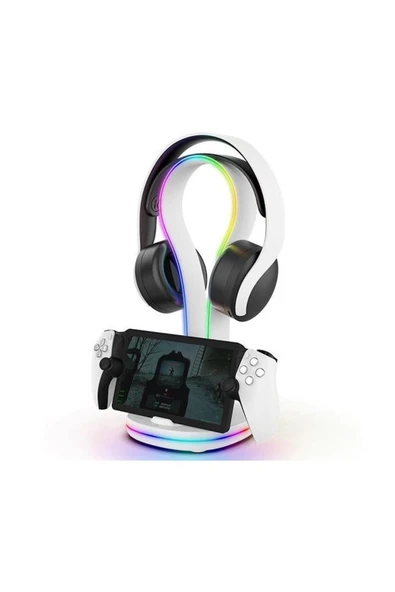 ipega PS5 Portal Uyumlu Şarj İstasyonlu Kulaklık Tutuculu RGB Stand - PG-P5P23 ürün görseli 1