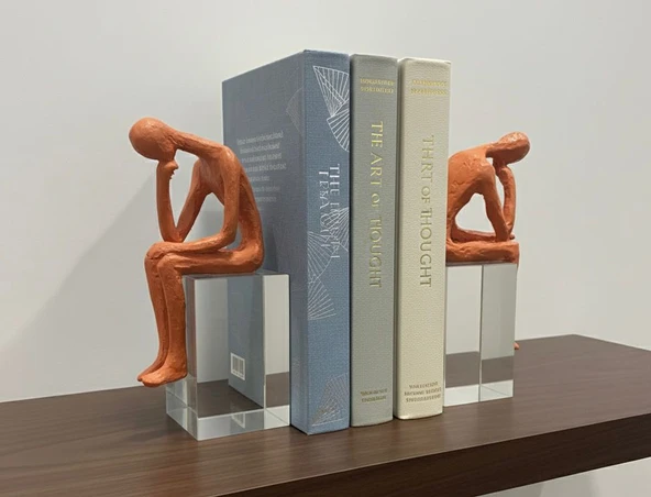 Kitap Tutucu 2 li Kristal Kaideli Düşünen İnsan Biblo Kitap Tutucu ürün görseli 1