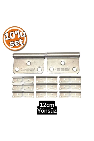 SYM 222 Çelik Yönsüz Menteşe Saten 12 cm 10'lu Set ürün görseli 1