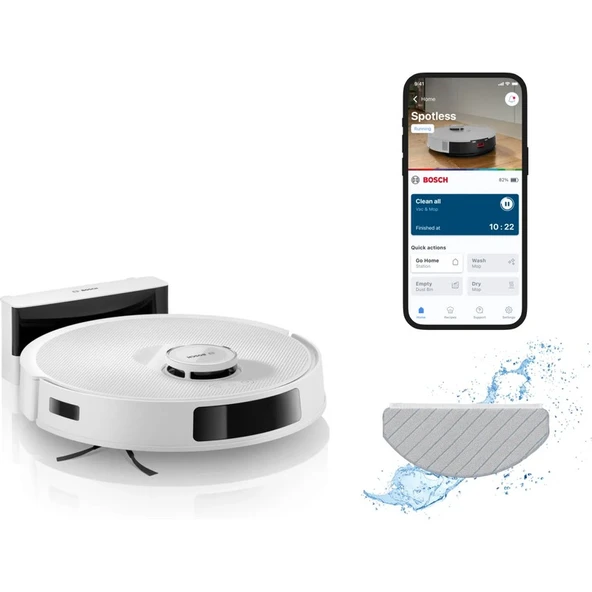 Bosch BCRC2W Robot Süpürge 11000 Pa Emiş Gücü ile Akıllı Telefon Kontrolü ve Düz Zemin Kullanımı ürün görseli 1