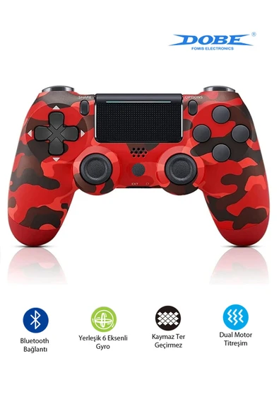 Dobe PS4-PC-Android BOX-Android-IOS Telefon Tablet Uyumlu Titreşimli Bluetooth Oyun Kolu - Resim 2