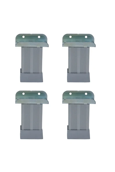 Yapıkan 4 Ad 18mm Sunta Mdf Geçme U Alüminyum Ayak 8 Cm - Ayarlı Suntaya Geçme Mobilya Dolap Baza Masa Ayağı ürün görseli 1